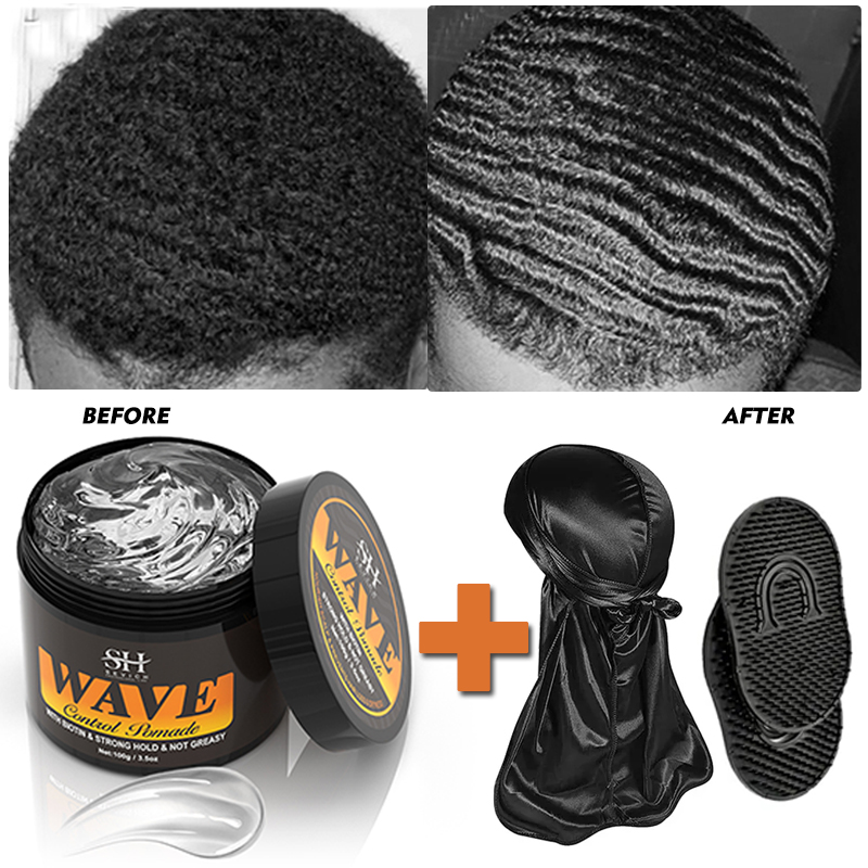 Men'S Grooming Gel - 360 물결 모양의 곱슬 머리 컨트롤
