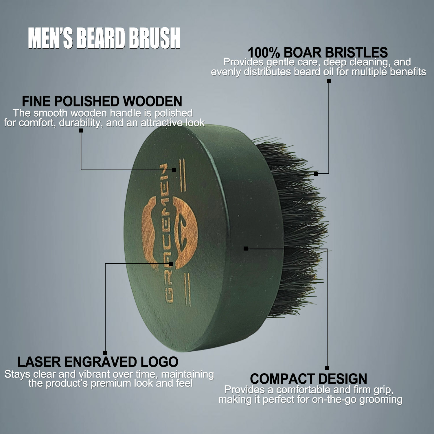 남성용 라운드 수염 브러쉬 – 100% 천연 멧돼지 털 - Men'S Grooming Brush 리뷰 및 가격