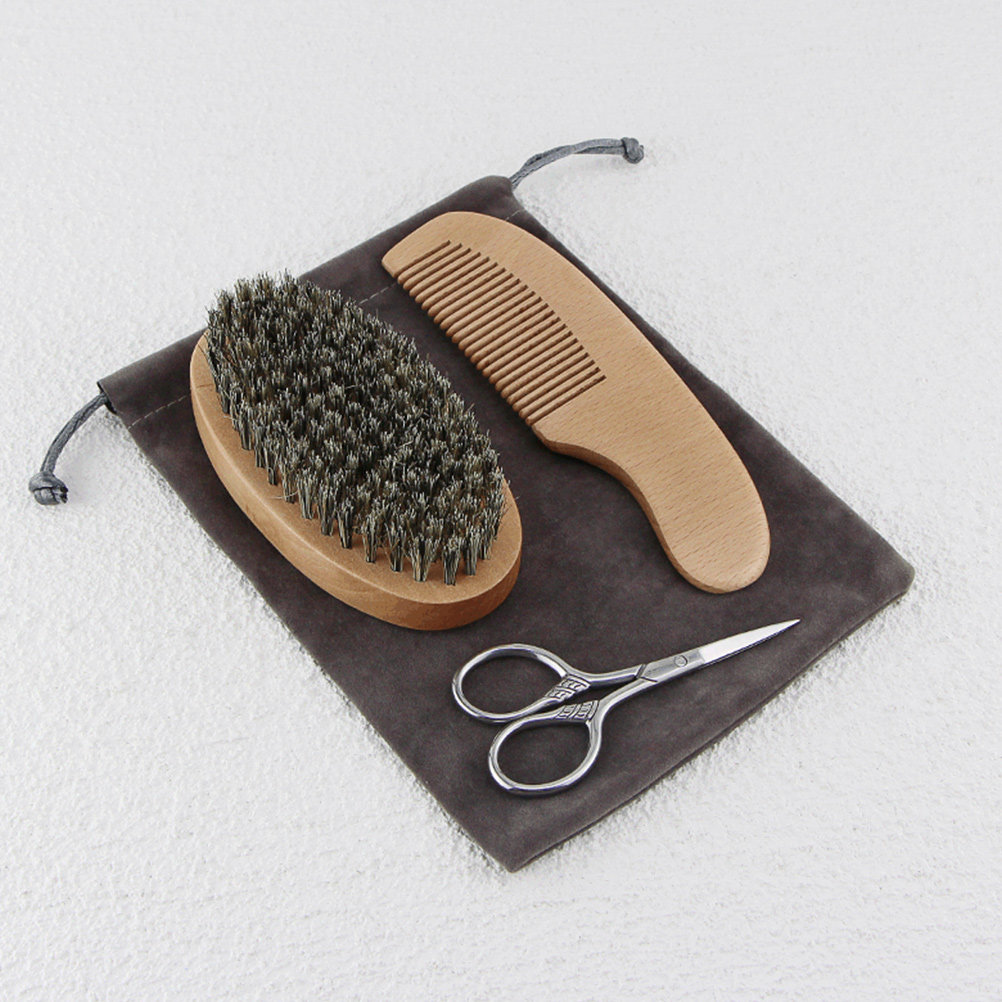남성용 전문 수염 관리 세트 1세트, 나무 빗, 브러쉬 - Men'S Grooming Brush 리뷰 및 가격
