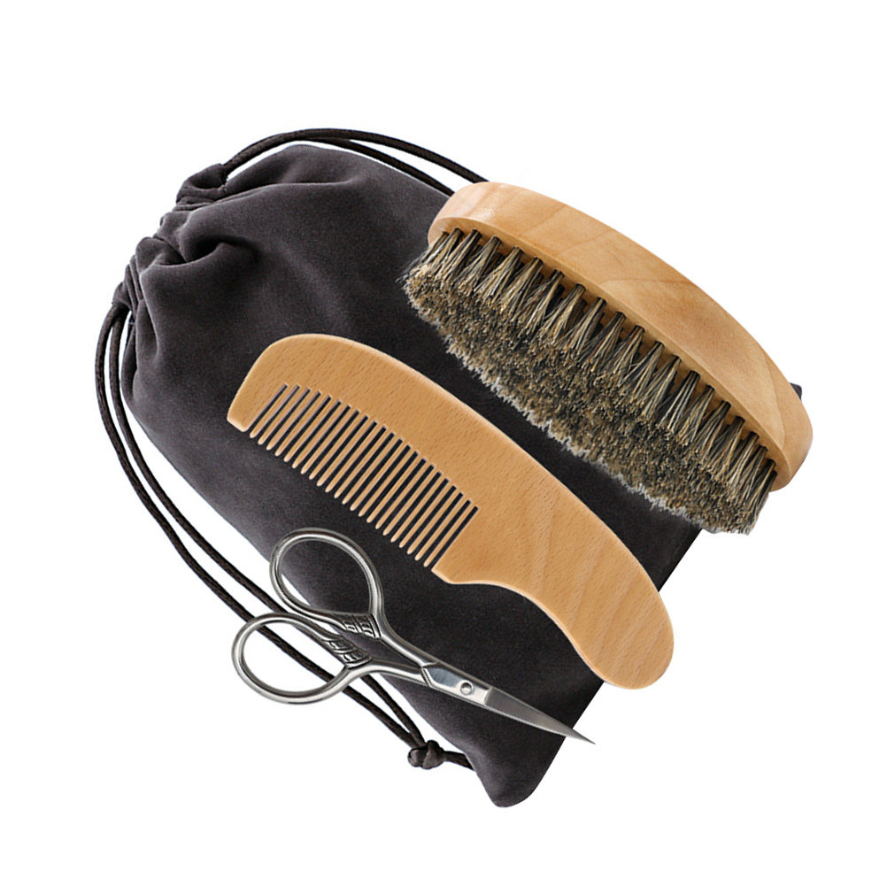 남성용 전문 수염 관리 세트 1세트, 나무 빗, 브러쉬 - Men'S Grooming Brush 리뷰 및 가격
